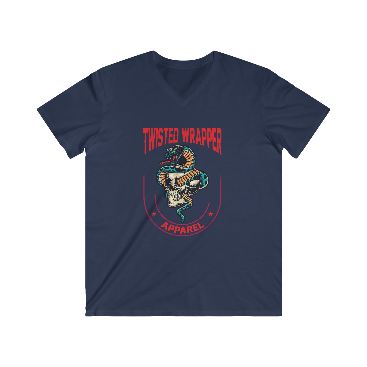 Men's Fitted V-Neck Short Sleeve Tee - TwistedWrapper