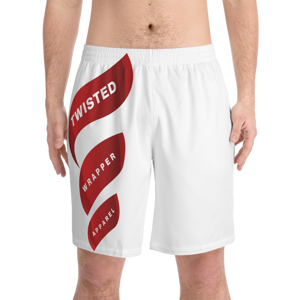 Men's Elastic Beach Shorts (AOP) - TwistedWrapper
