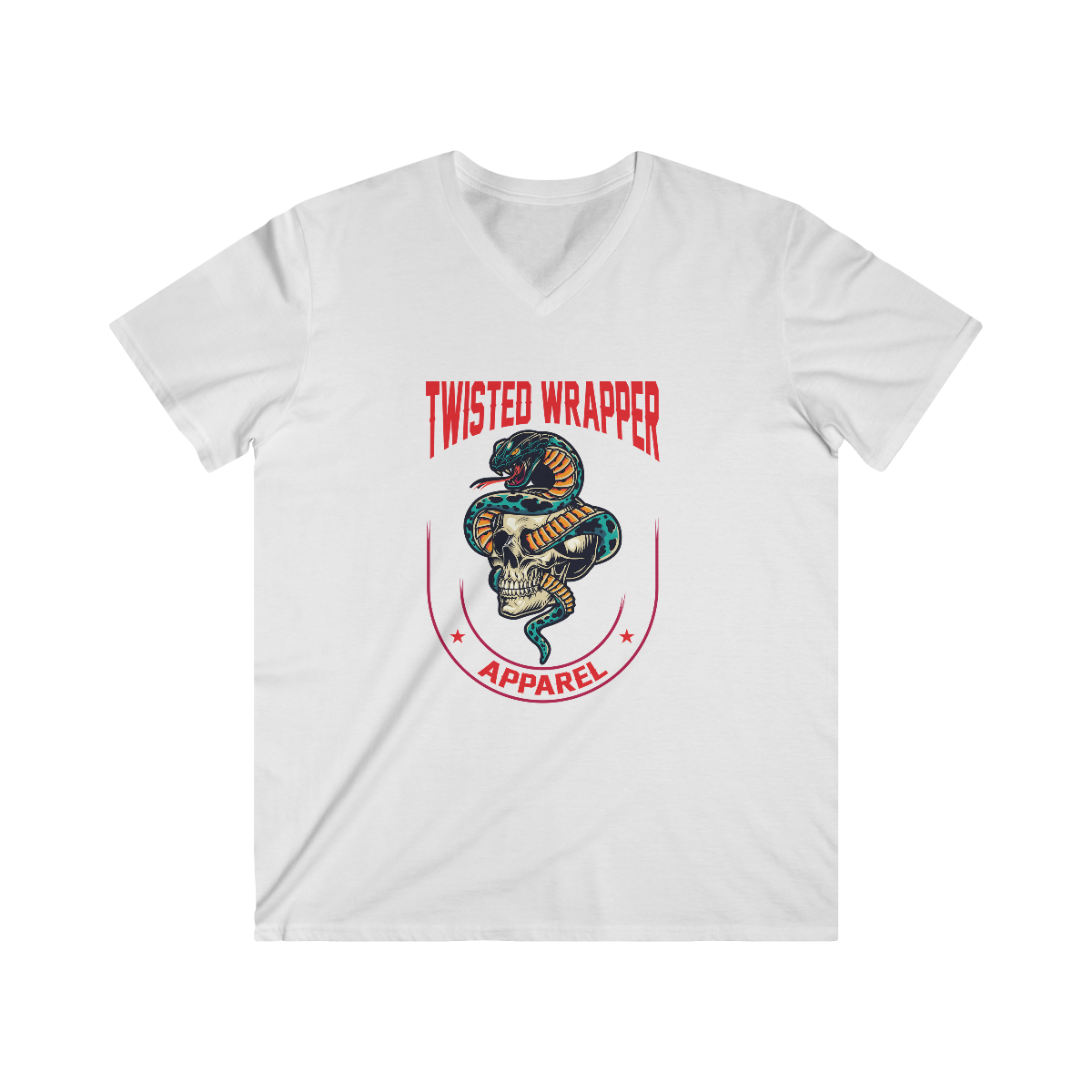 Men's Fitted V-Neck Short Sleeve Tee - TwistedWrapper